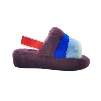 China Lightweight Unique PVC Fur Wool Slides Spring Summer Autumn Slippers for sale