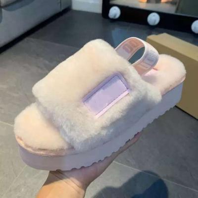 China 2021 Big Wool Slippers Women's Wool Slippers Sweat-absorbent Woolen Home Slippers for sale