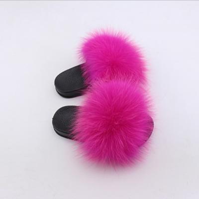 China 2021 Factory direct sale plush light fur children flat slippers fluffy slippers children for sale