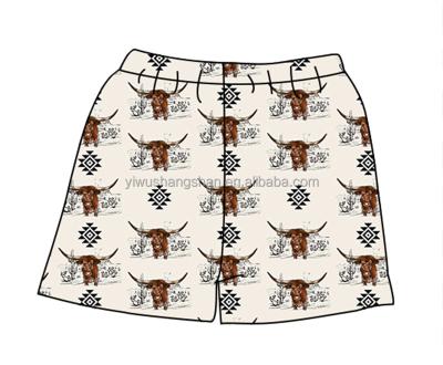 China Anti-wrinkle boutique summer milk children boys short pants silk cattle print baby kids boys casual shorts for sale