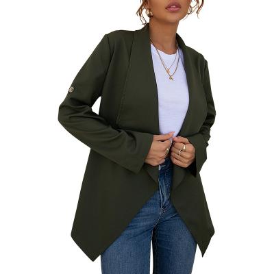 China Breathable Customize Autumn Winter Solid Color Fashion Jackets Offize Causal Blazer Women Suits Long Sleeve Blazer Ladies Women for sale