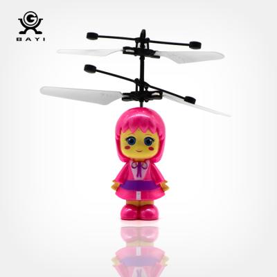 China Up 2020 Wholesale Cute LED Doll Induction Helicopter Sensor Hand Obstacle Control Flying Infrared Toy For Children for sale