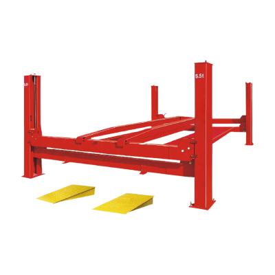 China torin hotels 5.5 ton bigred 4 four post hydraulic car lift with auxiliary beam crane car lift for sale