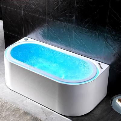 China Apprearance Stylish Modern Pure Acrylic Luxury Front 7 Color Air Lights Jetted Freestanding Bathroom Bathtubs With Air Bubble for sale