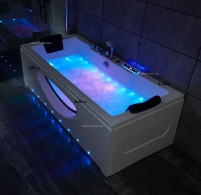 China Daisy C-3252 W Modern Glass Front 7 Color Air Lights Jetted Bathrooom Freestanding Portable Acrylic Massage Whirlpool Bathtubs for sale