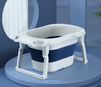 China DP-1006 Bule Daisy Bathroom Folding Durable Barrel Bathtub Portable Free Plastic Foldable Contracted Tub for sale