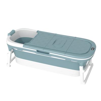 China Baby Free Folding Home Adult Thicken Spa Barrel Massage Tub Soak Sweat Steaming Bucket Portable Plastic Foldable Steaming Bathtub for sale