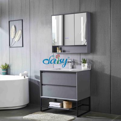 China Custom Smart Bathroom Vanity Corner Led Mirror Modern Double Vanity Wall Mounted Bathroom Cabinet For Sale for sale