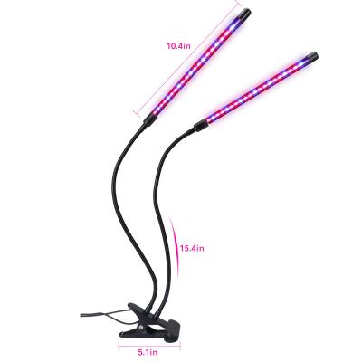 China Seed Starting Light Plant Growth 2 Head Plant Light Device LED Grow Lights For Indoor Plants With USB Port for sale