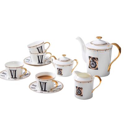 China Wholesale New Arrival Minimalist Afternoon Tea Set Coffee Cup English Porcelain Teapot Sets Modern Stylish High Quality for sale