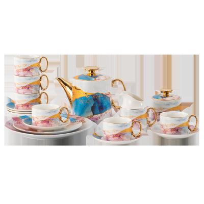 China Minimalist Amazon CIA Google Hot Sale Marble Pattern Meow Design Tea Set Coffee Set Birthday Decor Party Christmas for sale