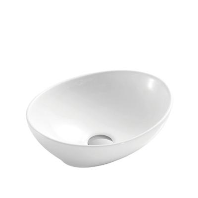 China Sustainable Bathroom Oval Shape Single Ceramic Hand Wash Basin Engineered Deep Wash Basin for sale