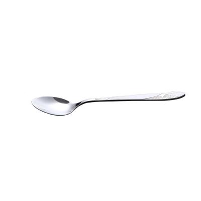 China Sustainable Reusable Mirror Polish Silver Spoon Stainless Steel Dessert Tea Spoon Scoops for sale