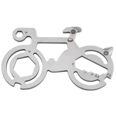 China Multifunction Tool Stainless Steel Pocket Survival Key Chain Multi Bike Shaped Tool Card for sale