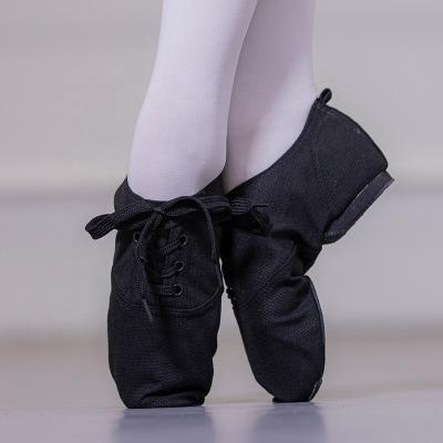 China Black GENUINE LEATHER low-cut jazz shoes jazz dance shoes canvas jazz dance shoes S5213 for sale