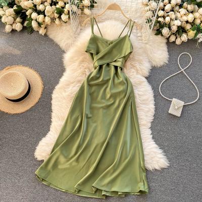 China 2022 Anti-Static Sexy Suspenders Jumpdress, Women's Summer Ladies Elegant Formal Dinner Backless Dress Dress for sale