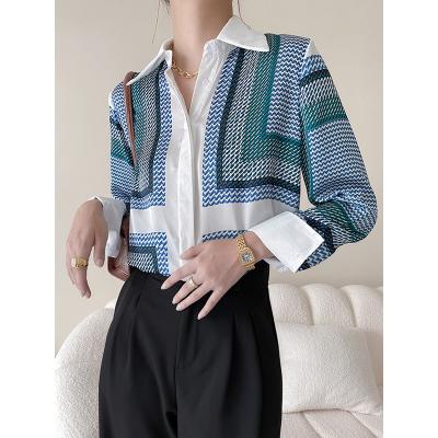 China Fashion England Style Shirts Women's Breathable Blouses 2022 Spring Long Full Sleeve Casual Blusas Mujer for sale