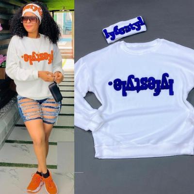 China QUICK DRY Spring and Autumn Embroidered Sweatshirt Street Hippie Sheath Long Loose Type White Cotton Pullover Print T-shirt for sale