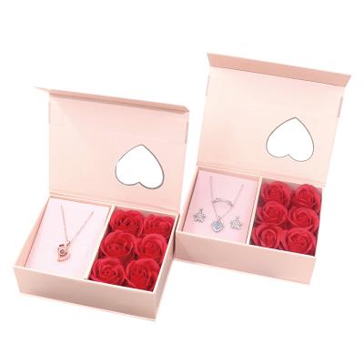 China Recycled Materials OEM Manufacturer Shipping Box Custom Printed Candy Paper Rigid Flower Window Magnetic Gift Packing Box for sale