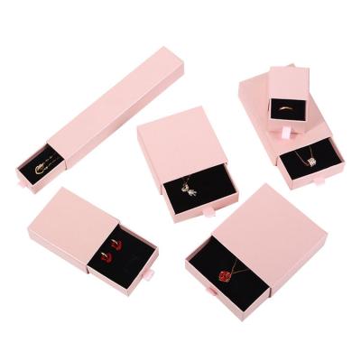 China Customized Recyclable Paperboard Drawer Jewelry Packaging Box Gift Box Necklace Earring Bracelet Ring Jewelry Box for sale