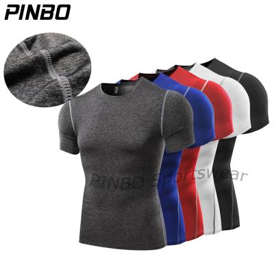 China Wholesale Price High Quality Antibacterial Customized Print Quick Dry Compression GYM Fabric Shirts Sportswear Men's Sport T-Shirt for sale