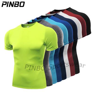 China Custom Printed OEM Logo Quick Dry Fabric Compression Men T-shirts Custom Printed Breathable Seamless Sportswear Antibacterial for sale