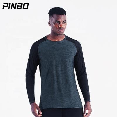 China Compression Antibacterial Quick Dry Men's Sportswear Fabric Polyester Tops Fitness GYM Long Sleeve T-Shirt for sale