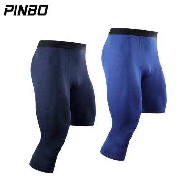 China New Style Antibacterial Basketball Simple Capri Pants Shaping Tight Compression GYM Quick Dry Fitness Shorts Legging for sale