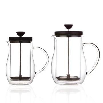 China Sustainable Double Wall Coffee Press 600ml Coffee And Tea Maker Borosilicate Glass Portable French Press for sale