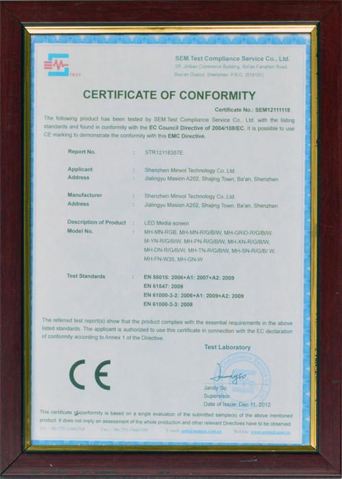 CE certificate - Shenzhen Minvol Technology Co., Ltd