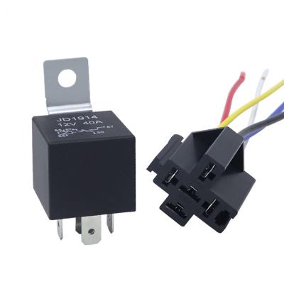 China 12V24V40AJD1914/JD19124 /5 pin /5 pin auto relay with wire plug automobile relay for sale