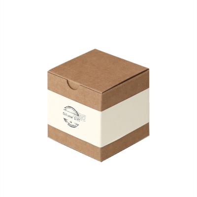 China Cheap Recycled Materials Kraft Paper Packaging Box Custom Rectangular Logo Printing Brown Candle Gift Box Packaging for sale