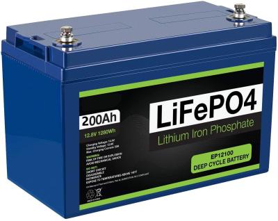 China Rechargeable Solar Power Systems 12V 200Ah Lithium Ion Phosphate Deep Cycle Battery Pack (LiFePO4) Over 2000 Cycles Built In Cell Balance for sale