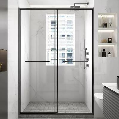 China Durable and competitive high grade 8mm 10mm tempered glass black shower rooms with sliding doors with factory price for sale