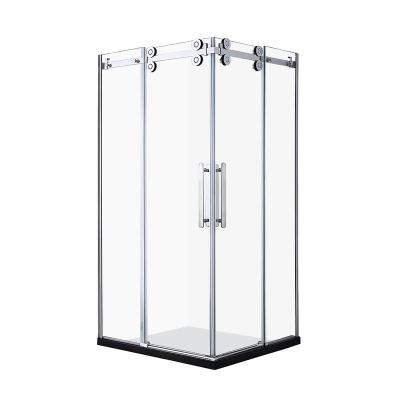 China Modern Fashion Hotel 8mm Shower Doors Bathroom Stainless Steel Glass Shower Enclosure for sale