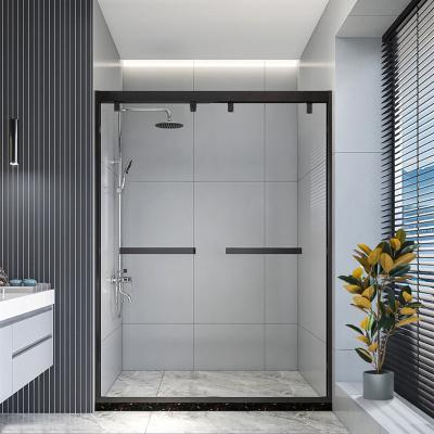 China Durable And Competitive Custom Design 2 Panel Black Grate Shower Door For Sale for sale