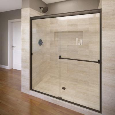 China Durable and competitive 8 mm bathtub stainless steel frameless single sliding bathroom shower door panels for sale