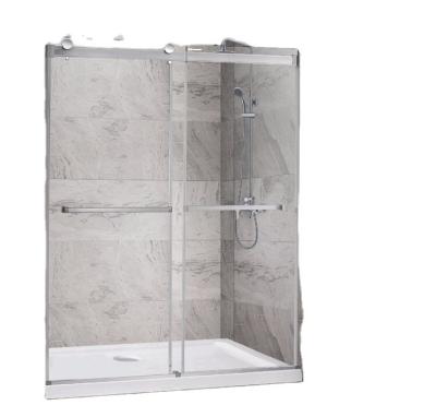 China Modern China factory Bathroom Stainless Steel Sliding Door Clear Tempered Glass Frameless Shower Enclosure for villa hotel apartment for sale