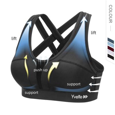 China Fashion Design Women's Fitness Women's Asymmetric Neckline Sports Yoga Bra Crossover Breathable Elastic Band Bra Top for sale