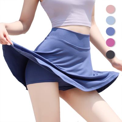 China Breathable Sports Skirt Women's Lightweight Loose Waist High Yoga Anti Pants European And American Fitness Suit Tennis Quick Dry Running Skirt for sale