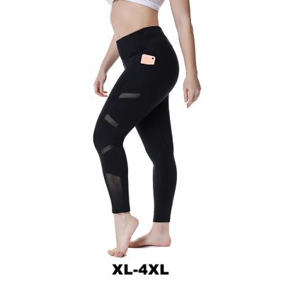 China Women Breathable Yoga Pants Plus Size Breathable Mesh Splice Tummy Control Best Workout Fitness Pants Long for sale