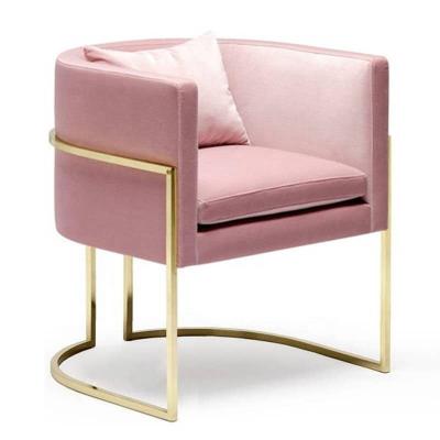 China Modern modern hotel furniture chair sofa velvet fabric gold steel frame living room armchairs for event restaurant shop for sale