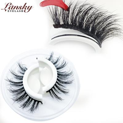 China Professional Full Strip Individual Stick Eyelash Waterproof 3d Strip Waterproof Invisible Mink Self Adhesive Eyelashes With Strip for sale