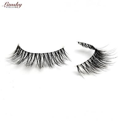 China Natural Clear Synthetic False Mink Lashes 3d Lashes 25mm Strip Natural Looking False Mink Lashes Wholesale for sale