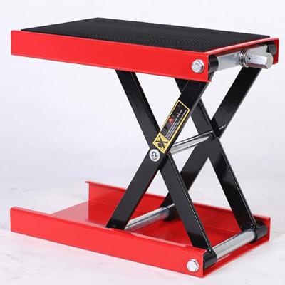 China Adjustable Repair Steel Frame Motorcycle Stainlsess Forklift Double Scissor Lift Table 500Kgs for sale