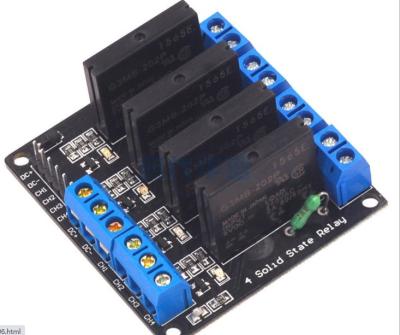 China 5V 4 Channel OMRON SSR Solid State Relay Module 250V2A High And Low Level With Fuse 4 5v Channel Relay Module for sale