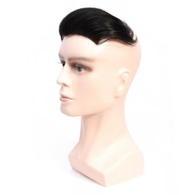 China Natural Color Men's Toupee with Custom Slicked Back Style 100% Human Hair Lace Topper for sale