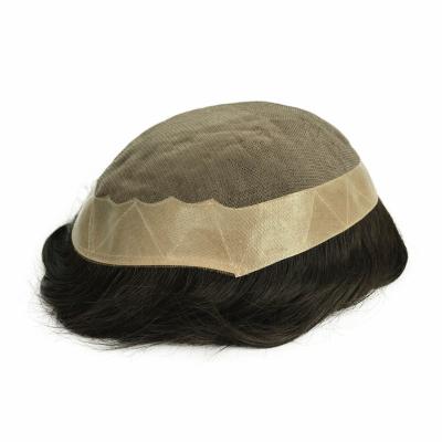 China Mono Top Männer Toupee 100% menschliche Haare Remy Qualität natürliche Haarlinie Indian Remy Haare zu verkaufen