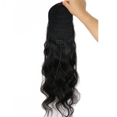 China Customized Body Wave Wrap Black Hair Piece with Shedding and Tangle Free Advantage for sale