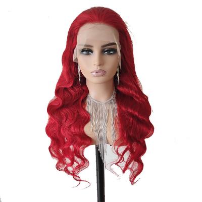 China Body Wave Cherry Red Afro Human Hair Wigs for Black Women in Small/Large/Average Size for sale